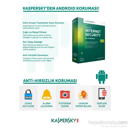 Kaspersky Android Internet Security 1 Kullanıcı 1 Yıllık Kaspersky ...
